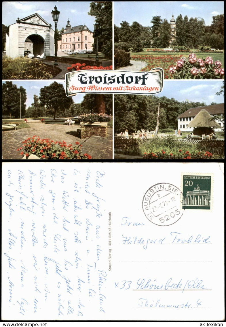Ansichtskarte Troisdorf Mehrbildkarte Burg Wissem mit Parkanlagen 1971
