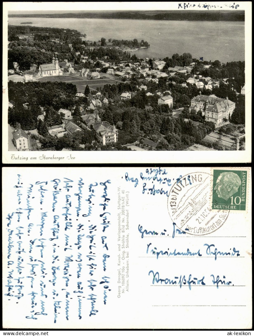 Ansichtskarte Tutzing Panorama-Ansicht Tutzing am Starnberger See 1954