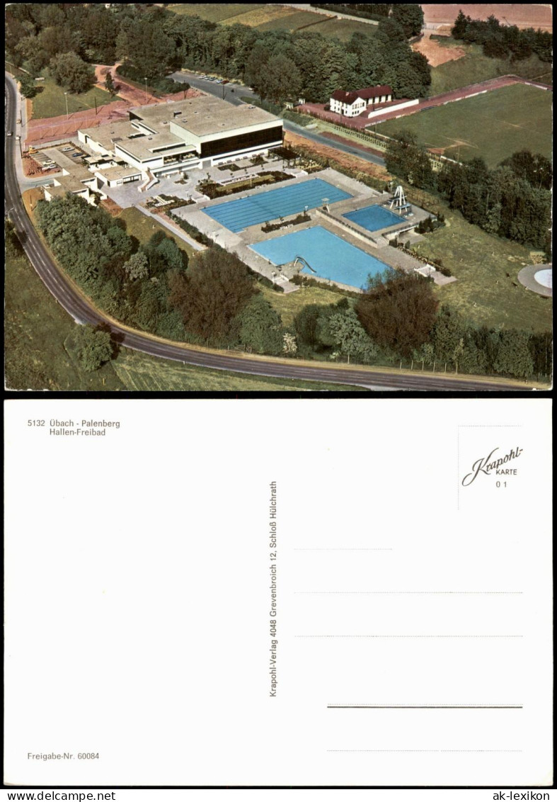 Ansichtskarte Übach-Palenberg Luftansicht vom Hallen-Freibad 1990