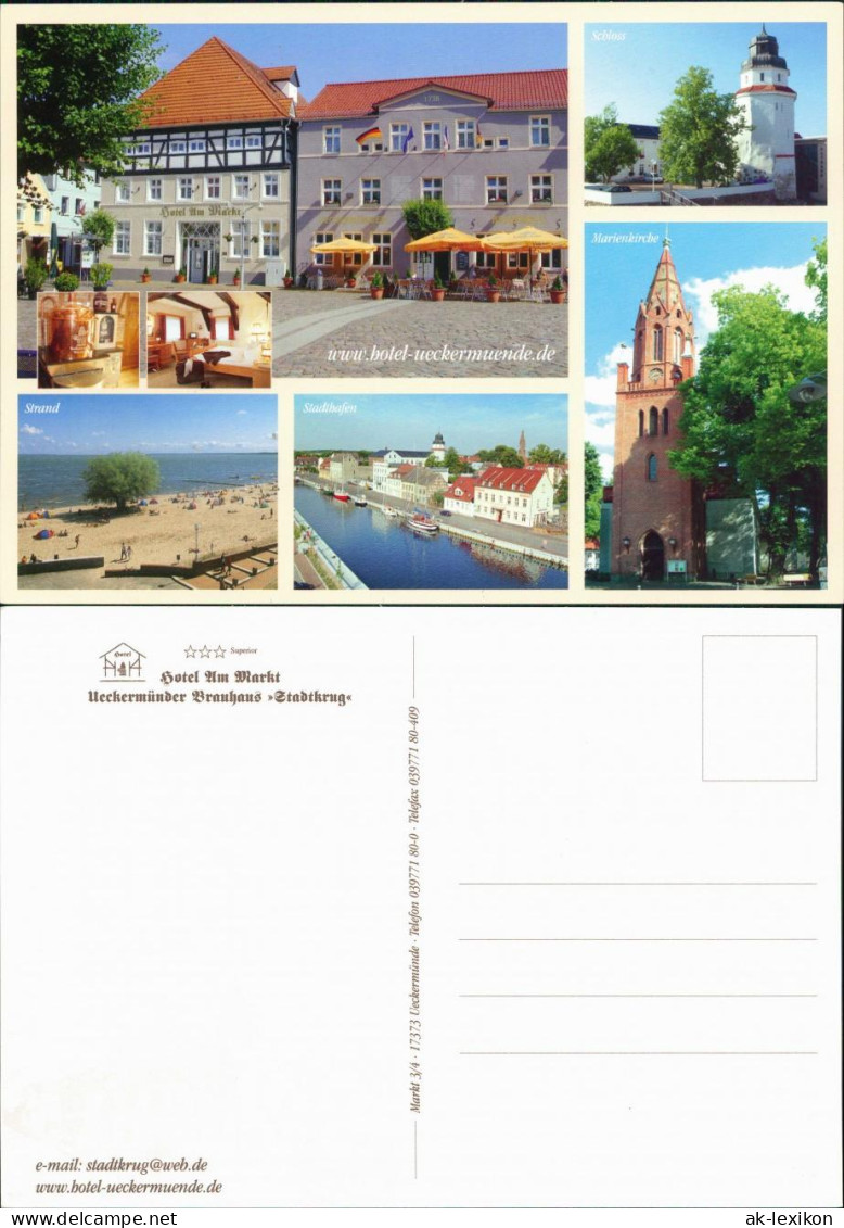 Ansichtskarte Ueckermünde Hotel am Markt Ueckermünde Brauhaus 2000