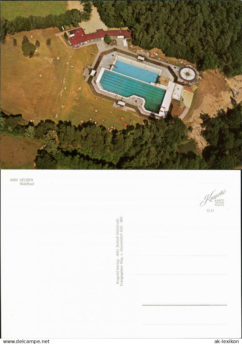 Ansichtskarte Uelsen Luftbild Waldbad 1990