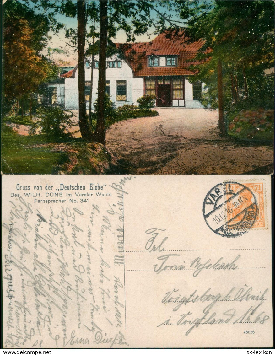 Ansichtskarte Varel Gasthaus Deutsche Eiche Vareler Wald 1916