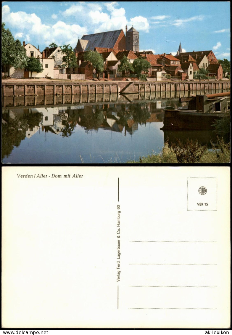 Ansichtskarte Verden (Aller) Ortsansicht, Dom mit Aller 1975