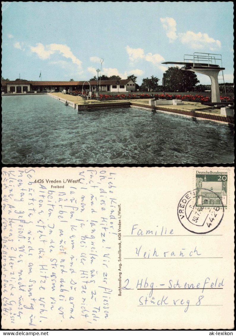 Ansichtskarte Vreden Freibad Schwimmbad 1968
