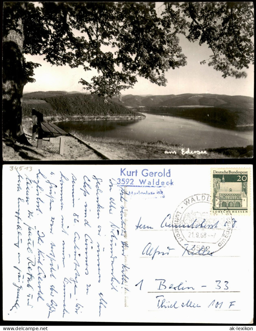 Ansichtskarte Waldeck Edersee  Blick über den Edersee 1968    Stempel WALDECK