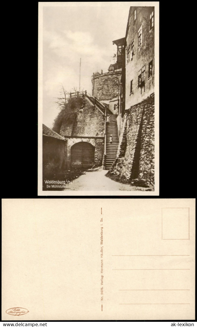 Ansichtskarte Waldenburg (Sachsen) Schloss. Die Mühlstufen. 1928