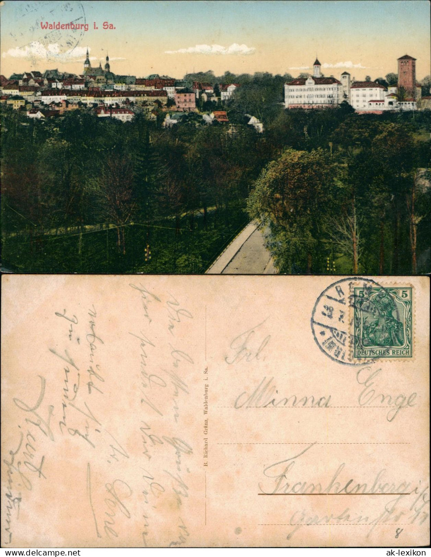 Ansichtskarte Waldenburg (Sachsen) Stadtpartie - Weg zur Stadt 1912