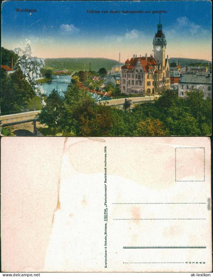 Ansichtskarte Waldheim (Sachsen) Rathaus 1919