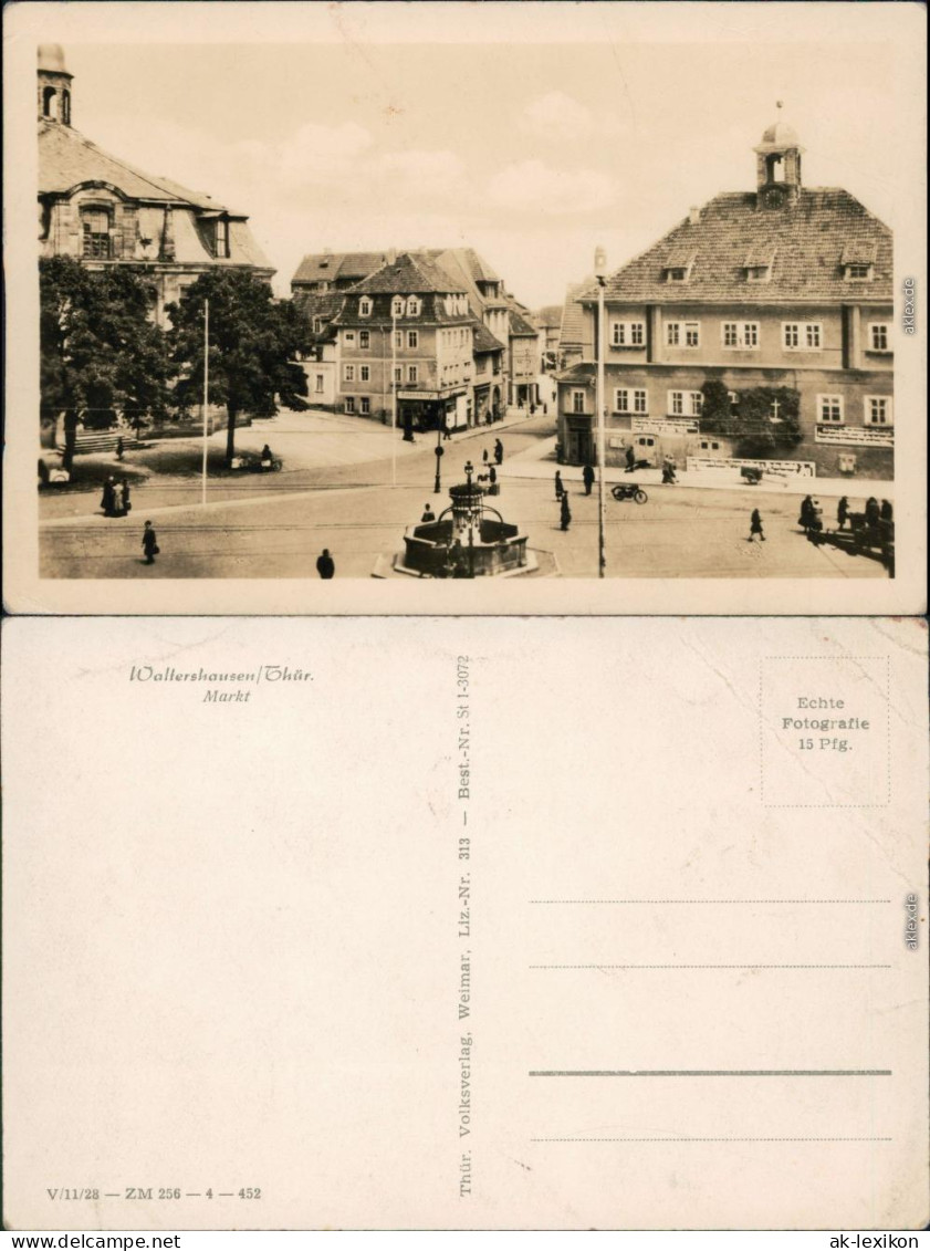 Ansichtskarte Waltershausen Marktplatz 1956
