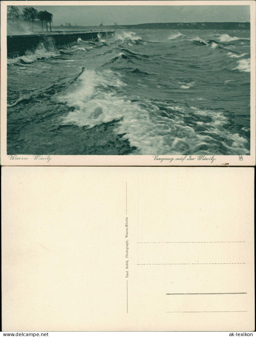 Ansichtskarte Waren (Müritz) Seegang auf der Müritz 1939