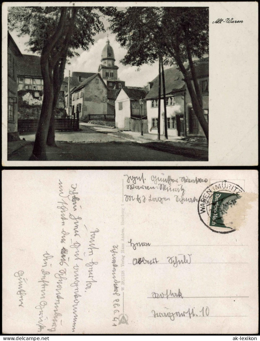 Ansichtskarte Waren (Müritz) Straßenpartie 1941