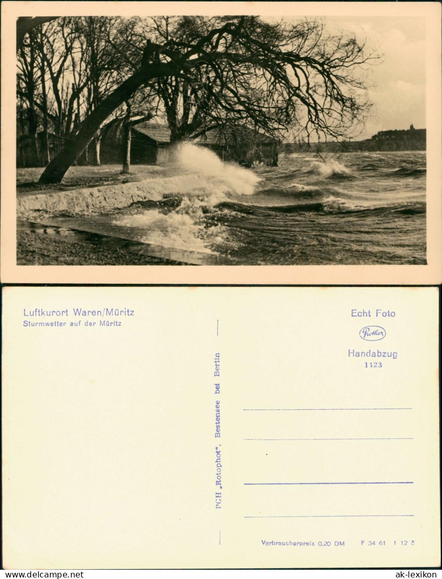 Ansichtskarte Waren (Müritz) Sturmwetter auf der Müritz 1961