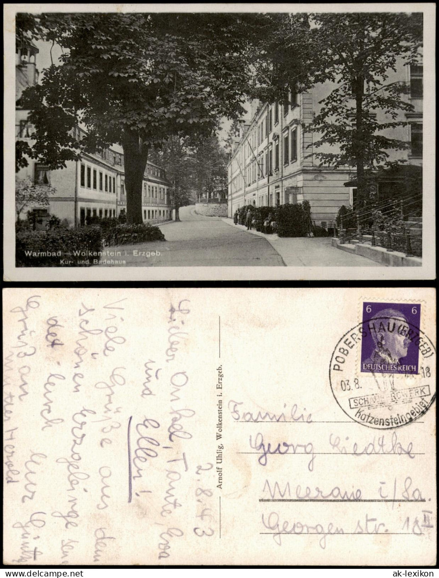 Ansichtskarte Warmbad-Wolkenstein Kur- und Badehaus, Warmbad Wolkenstein 1943
