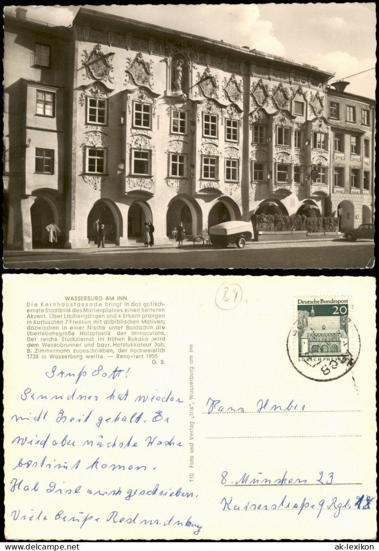 Ansichtskarte Wasserburg am Inn Wasserburg a. Inn Kernhausfassade 1968