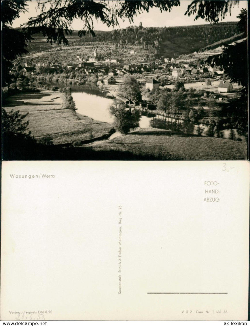Ansichtskarte Wasungen Panorama-Ansicht Gesamtansicht DDR Postkarte 1965/1958