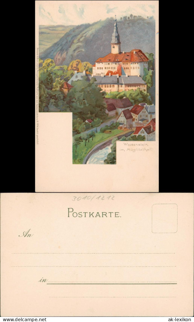 Ansichtskarte Weesenstein (Müglitz) Künstlerkarte 1906