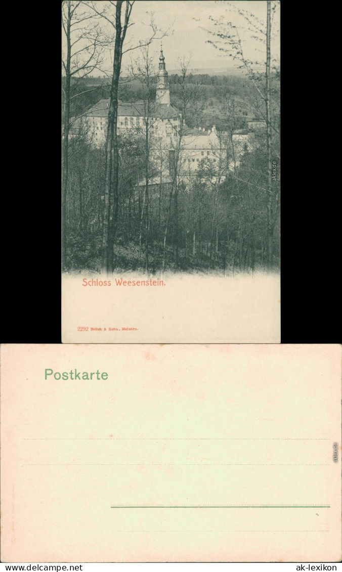 Ansichtskarte Weesenstein (Müglitz) Schloss Weesenstein 1900