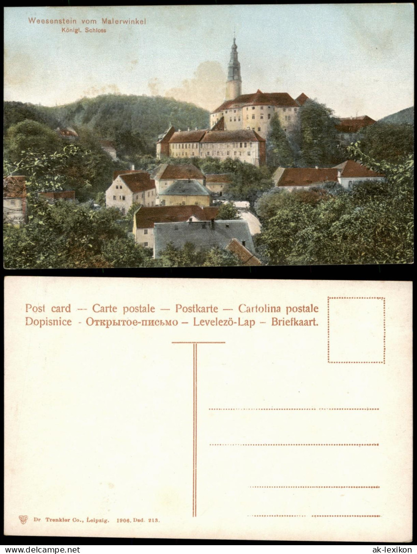Ansichtskarte Weesenstein (Müglitz) Schloss Weesenstein 1906