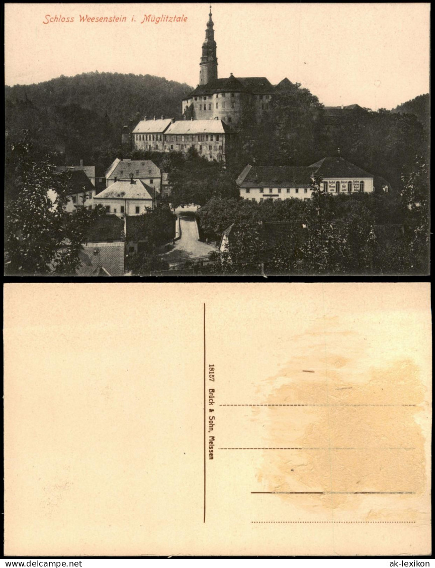 Ansichtskarte Weesenstein (Müglitz) Schloss Weesenstein 1920