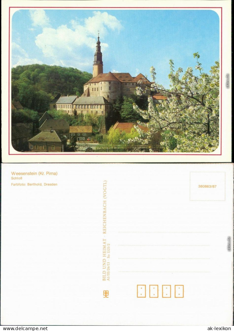 Ansichtskarte Weesenstein (Müglitz) Schloss Weesenstein 1987