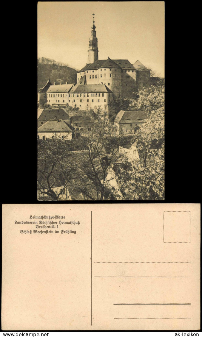 Ansichtskarte Weesenstein (Müglitz) Schloss Weesenstein im Frühling 1910