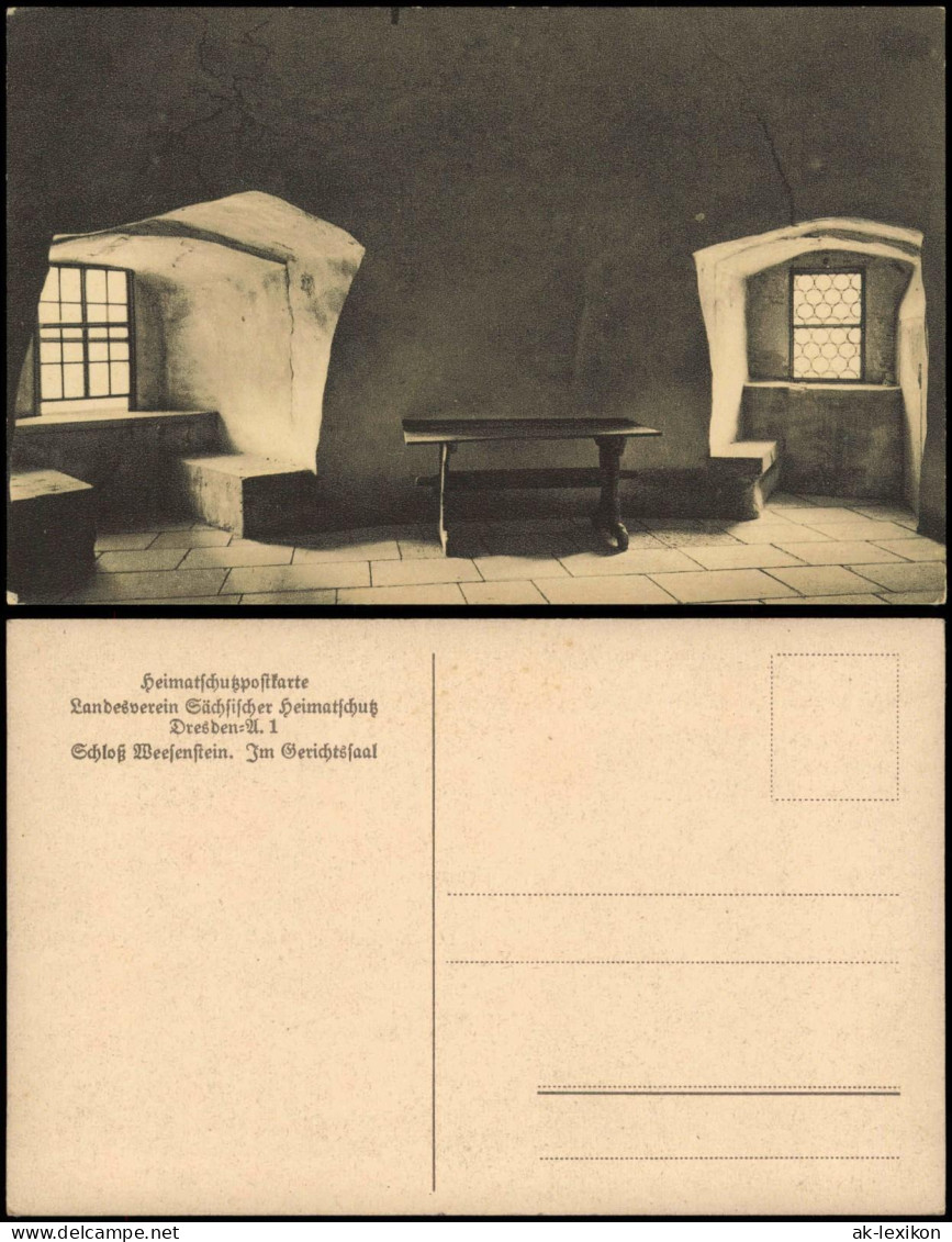 Ansichtskarte Weesenstein (Müglitz) Schloß Weesenstein. Im Gerichtssaal 1925