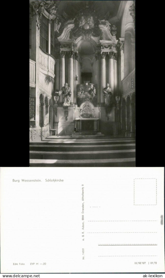 Ansichtskarte Weesenstein (Müglitz) Schloss Weesenstein - Schloßkirche 1977