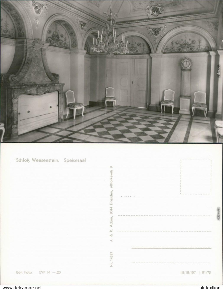 Ansichtskarte Weesenstein (Müglitz) Schloss Weesenstein - Speisesaal 1977