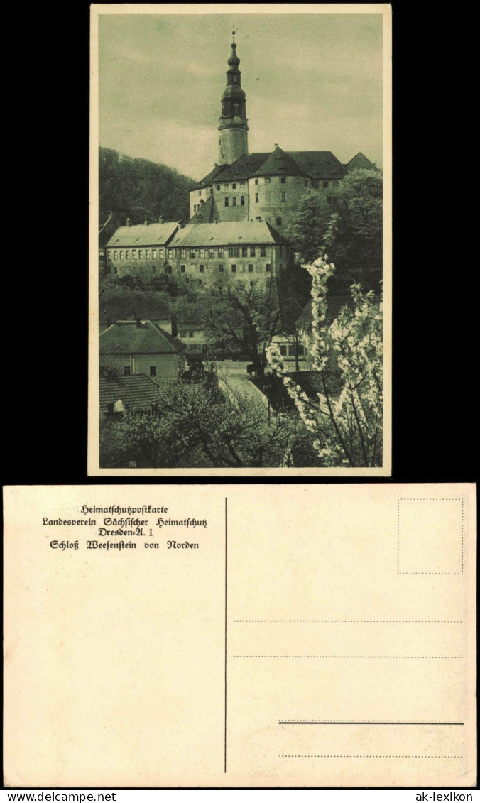 Ansichtskarte Weesenstein (Müglitz) Schloß Weesenstein von Norden 1910