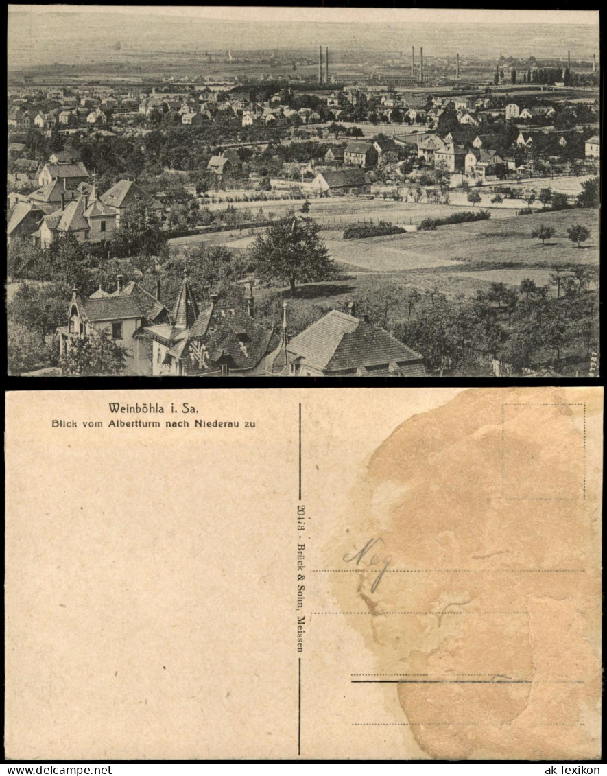 Ansichtskarte Weinböhla Blick vom Albertturm nach Niederau zu 1917
