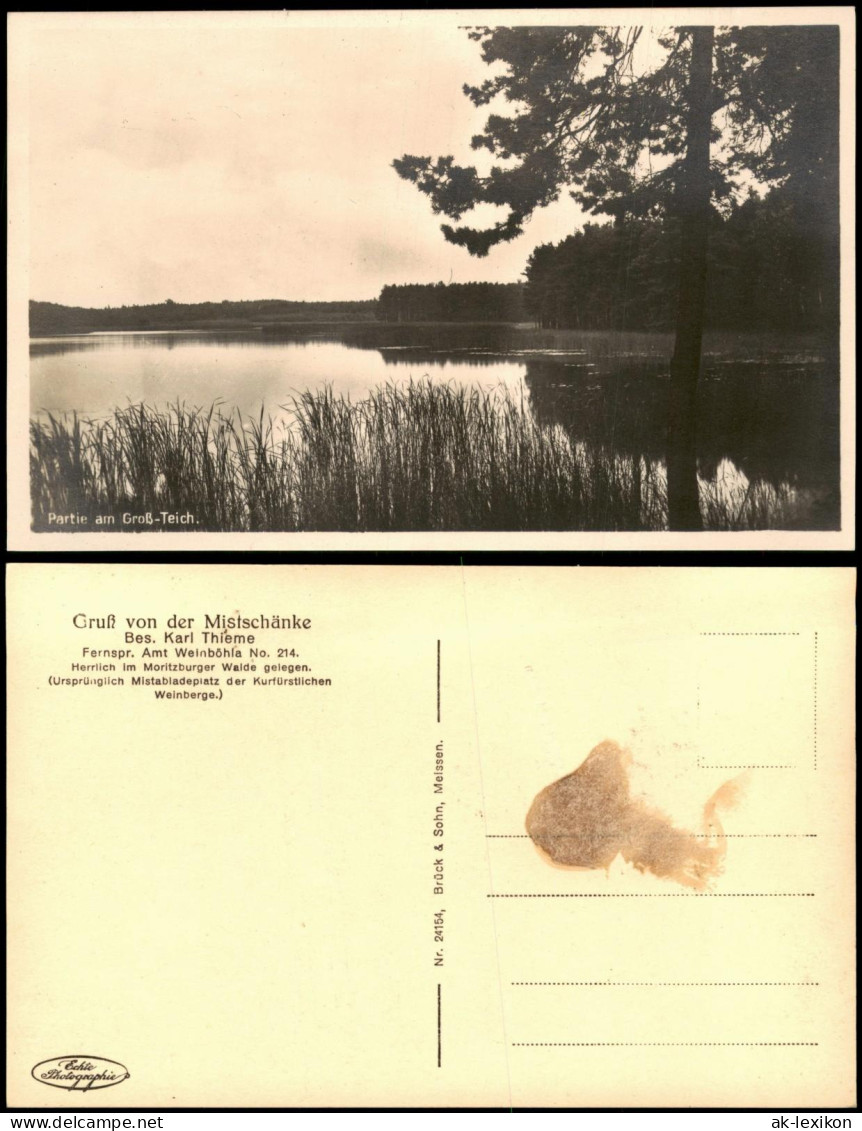 Ansichtskarte Weinböhla Partie am Groß-Teich. 1927