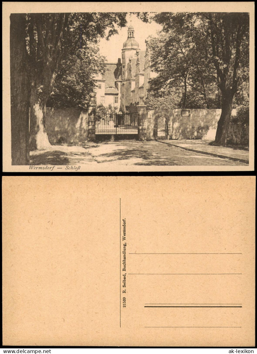 Ansichtskarte Wermsdorf Jagdschloss - Eingangstor 1923