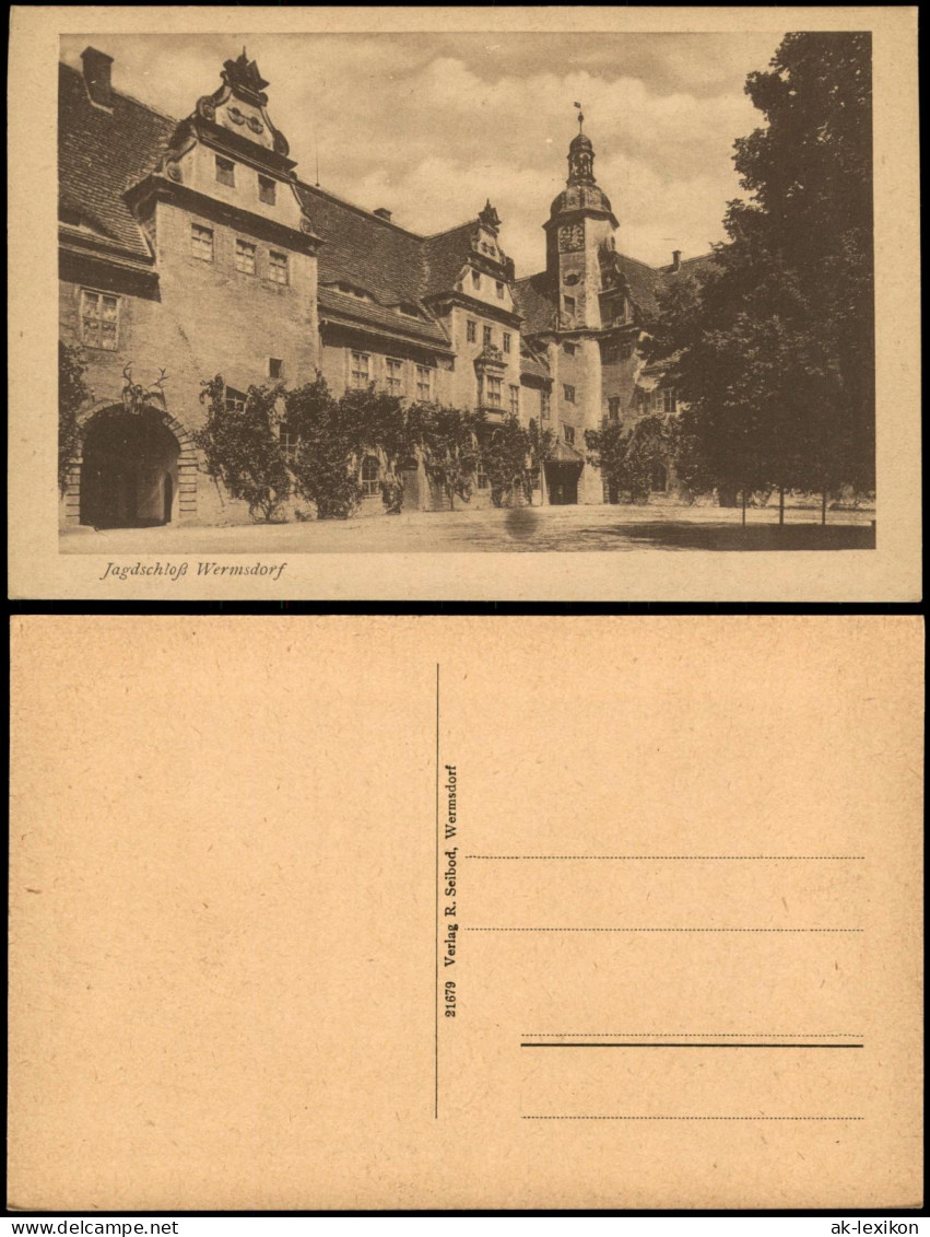 Ansichtskarte Wermsdorf Jagdschloss - Hof 1920
