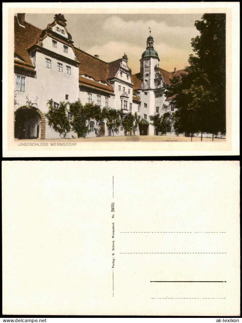 Ansichtskarte Wermsdorf Jagdschloss - HOFSEITE 1928