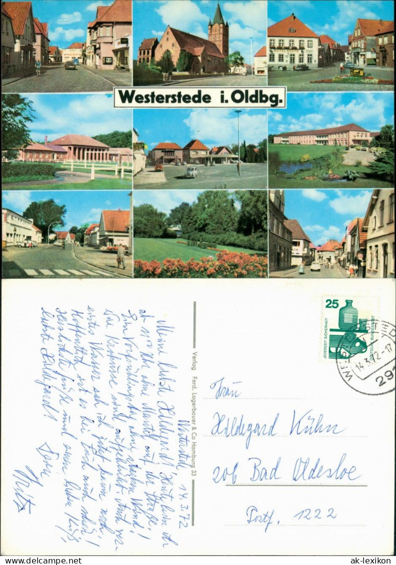 Ansichtskarte Westerstede Mehrbild: Straßen, Bahnhof 1972