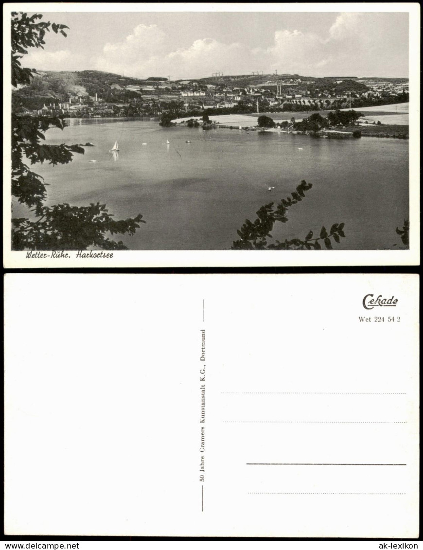 Ansichtskarte Wetter (Ruhr) See, Fabrik - Brücke 1954