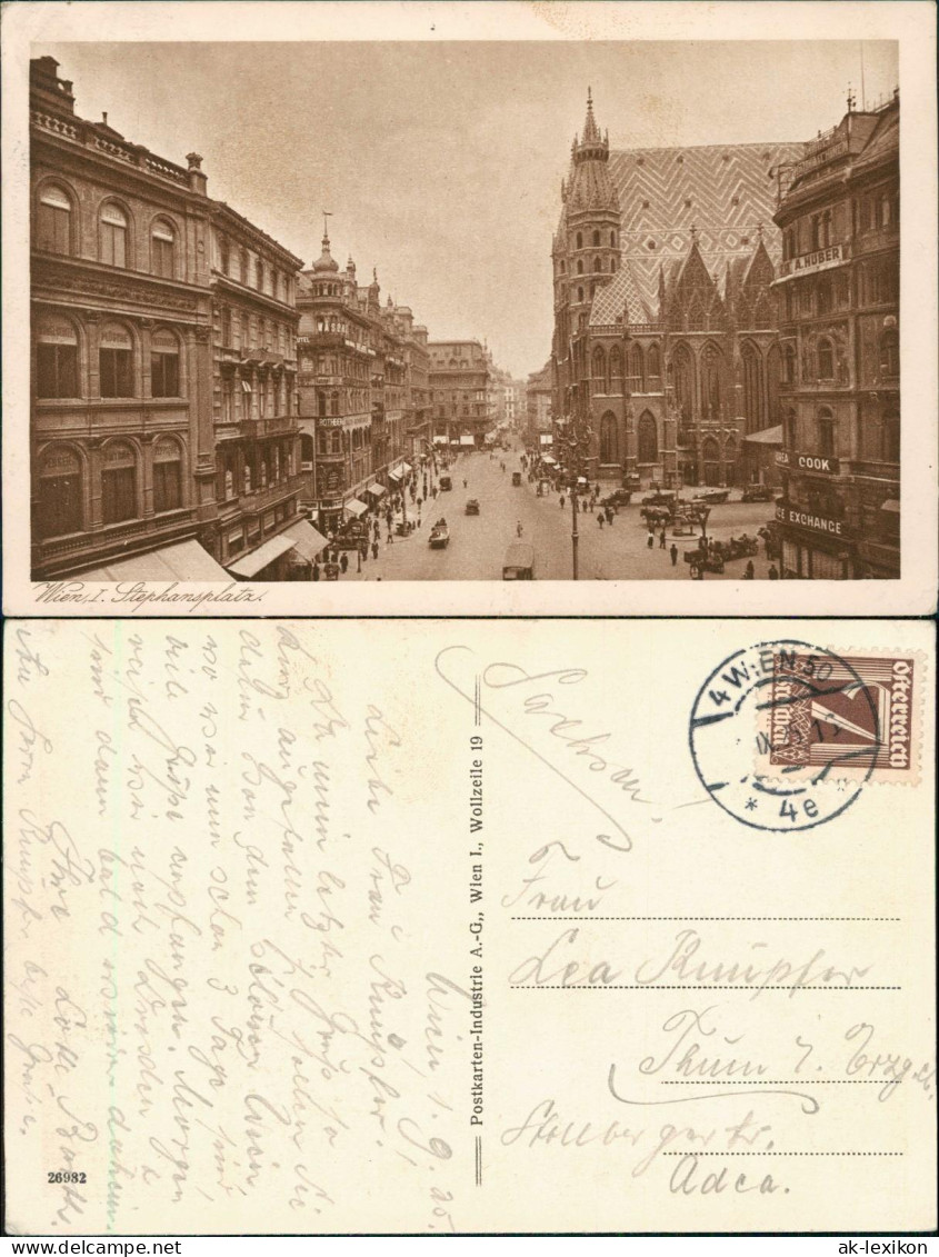 Ansichtskarte Wien belebter Stephansplatz 1925