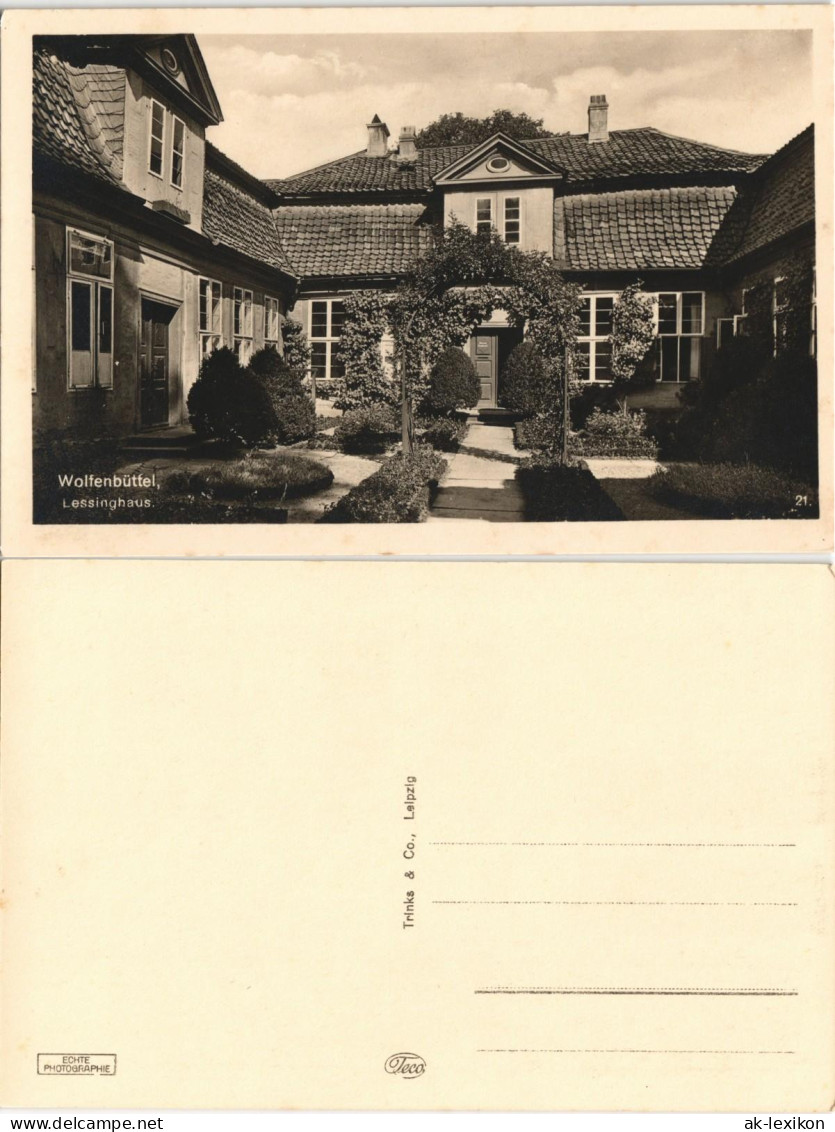 Ansichtskarte Wolfenbüttel Lessinghaus. 1934