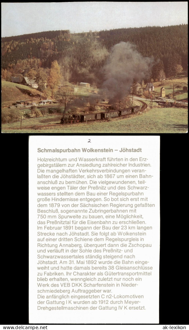Ansichtskarte Wolkenstein Schmalspurbahn Wolkenstein - Jöhstadt 1982