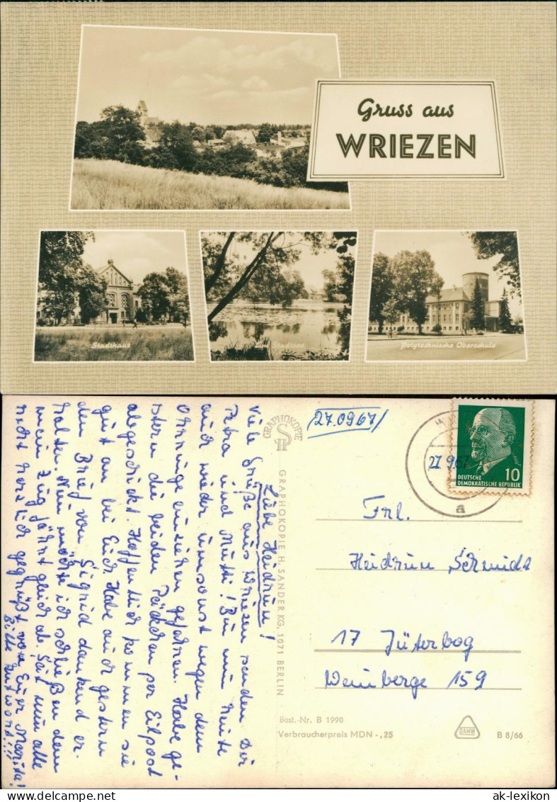 Ansichtskarte Wriezen (Oder) Mehrbild Stadtansichten 1966