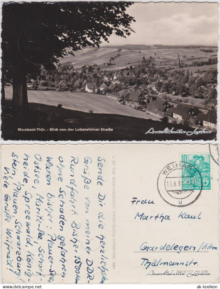 Ansichtskarte Wurzbach Blick von der Lobensteiner Straße 1961
