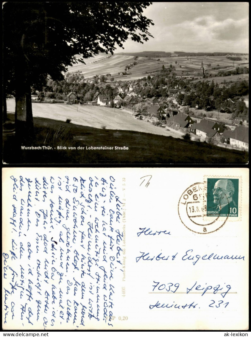 Ansichtskarte Wurzbach Blick von der Lobensteiner Straße 1968