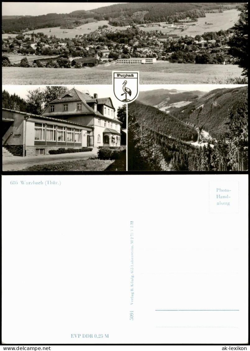 Ansichtskarte Wurzbach DDR Mehrbildkarte mit Foto-Ansichten 1980