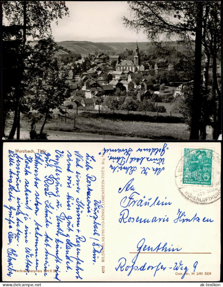 Ansichtskarte Wurzbach Panorama-Ansicht Totalansicht 1960
