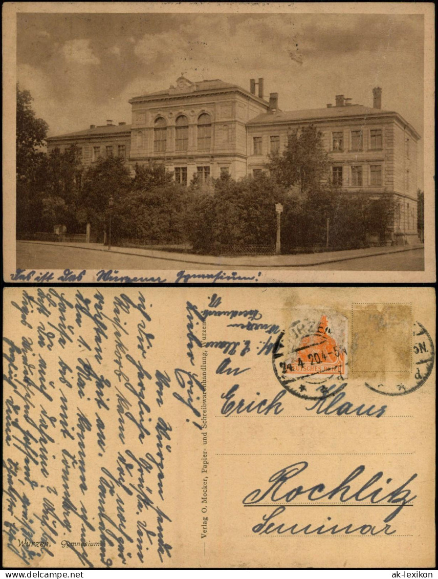 Ansichtskarte Wurzen Kgl. Gymnasium 1920