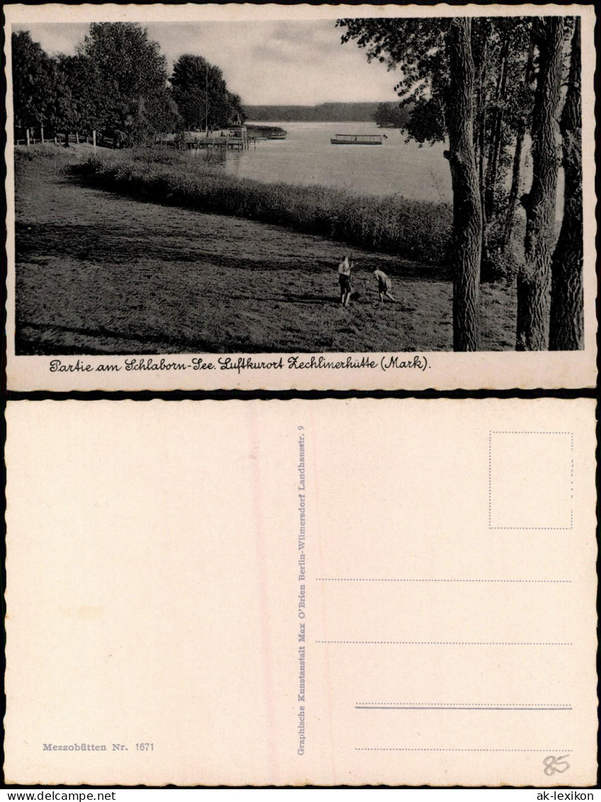 Ansichtskarte Zechlinerhütte-Rheinsberg Partie am Schlabornsee 1955