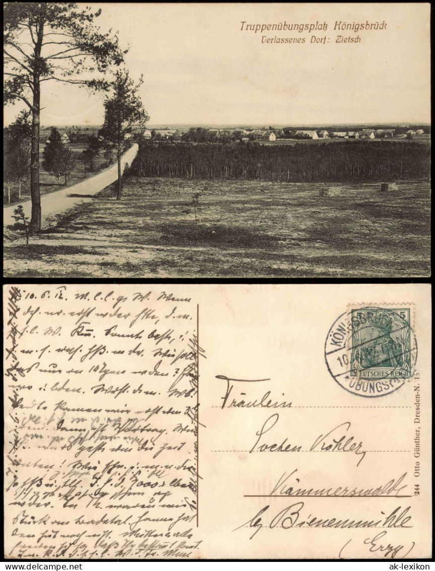 Ansichtskarte Zietsch-Königsbrück Kinspork Weg zur Stadt 1912