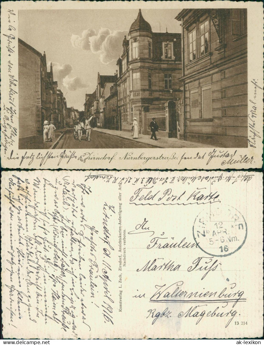 Ansichtskarte Zirndorf Nürnbergerstraße Kutsche 1916