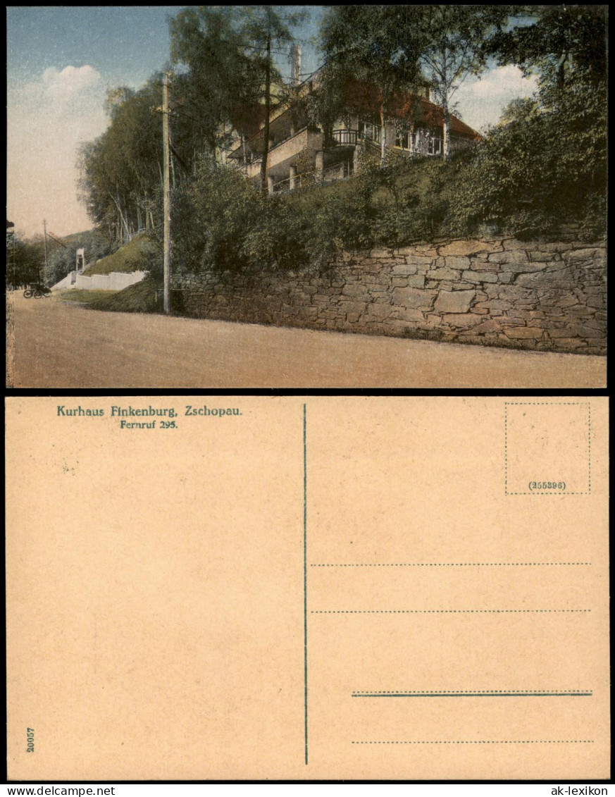 Ansichtskarte Zschopau Kurhaus Finkenburg, Zschopau. 1916