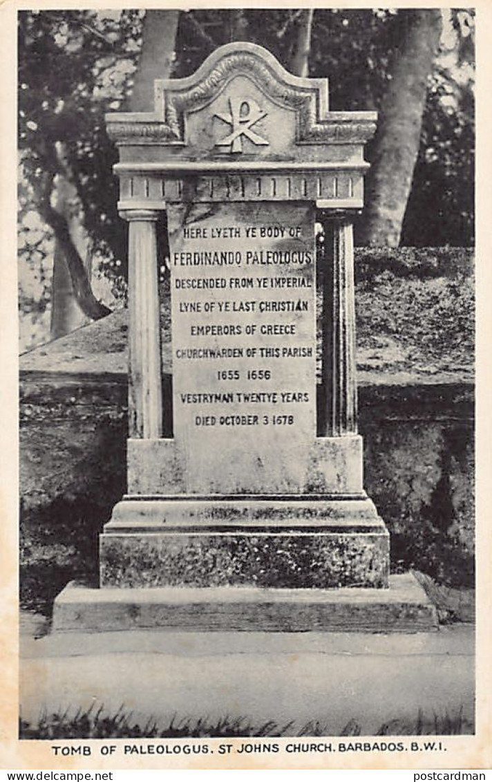 Antigua - ST. JOHN'S - Tomb of Paleologus, St. John's Church - Publ. Knights Ltd. 14